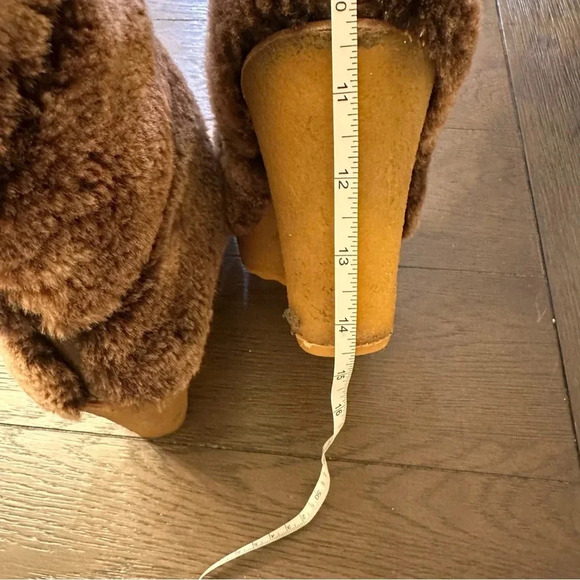 Tory Burch Brown Shearling Wedge Boots - Picture 13 of 13